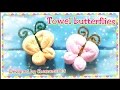 Towel fold craft - Towel butterfly tutorial摺毛巾手工教學 - 毛巾蝴蝶教學