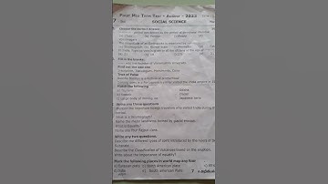 Tn 7th std , First  midterm 2023, social science