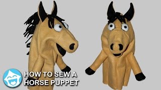 Step by step video tutorial on how to sew a horse puppet. Zebra and unicorn adaptations are included in the pattern! Horse puppet 