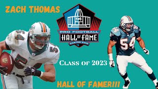 Zach Thomas Makes the Hall of Fame!