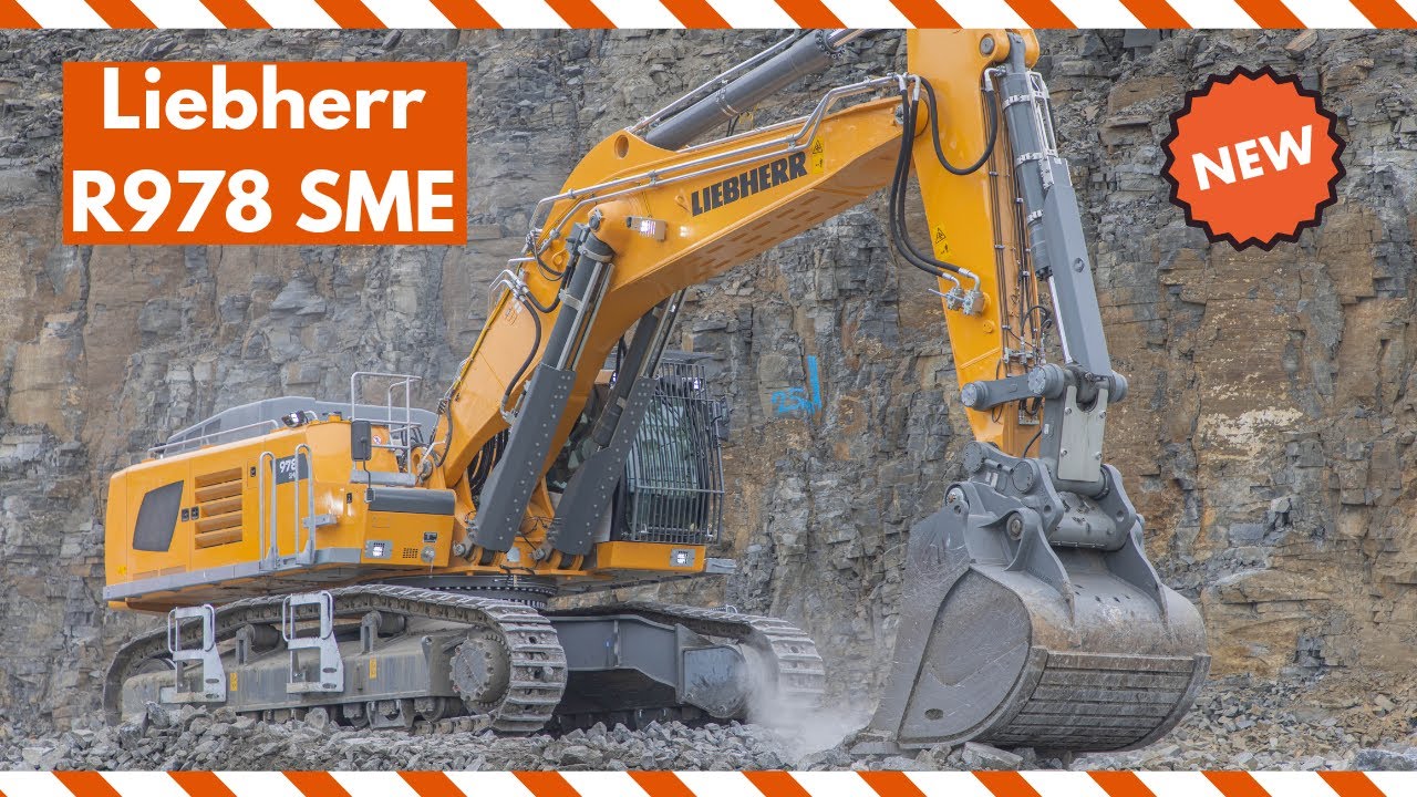 Huge new Liebherr R978 SME in a quarry at Steinexpo - Fixed - YouTube