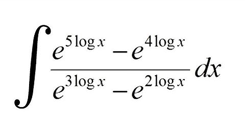 Integral e^5log x - e^4log x / e^3log x - e^2logx || NCERT Integral Miscellaneous question 8