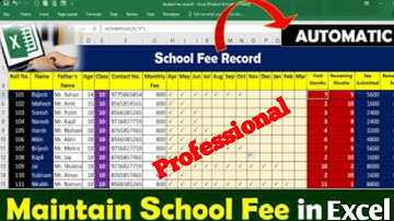 Create Automatic Student Fee Management in MS Excel | MS Excel | #ms_excel