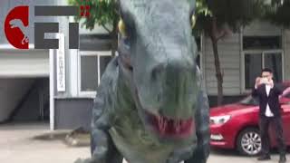 Zigong realistic dinosaur costume Cetnology velociraptor dinosaur costume light dino suit for adult