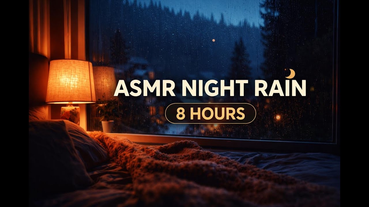Cozy Rain at Night | 8 Hours ASMR Sleep Sounds