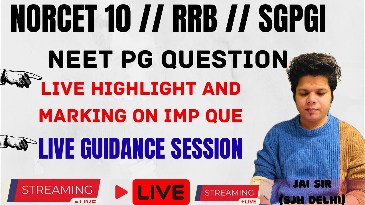 NEET PG QUESTION DISCUSSION FOR NORCET // MENTORSHIP// LIVE GUIDANCE SESSION
