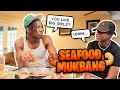 FUNNIEST SEAFOOD MUKBANG w/ LIL BROTHER 😂 ( HE HAS ANOTHER GIRLFRIEND NOW)