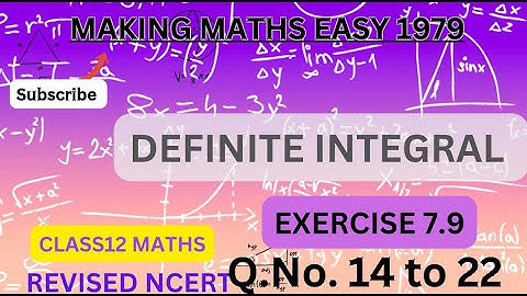 Exercise 7.9 class 12 maths | Chapter 7 Class 12 Maths Exercise 7.9 | Making maths easy 1979