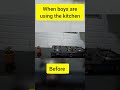 Boys vs Girls when they are using the kitchen how it be like#shorts#funnyvideo