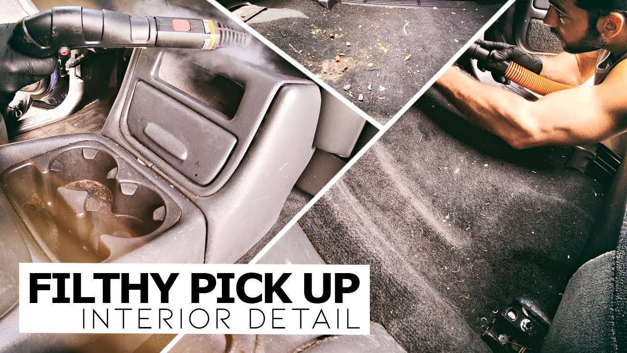 Detailing A Terribly Filthy Pick Up Truck! Full Interior Detail YouTube