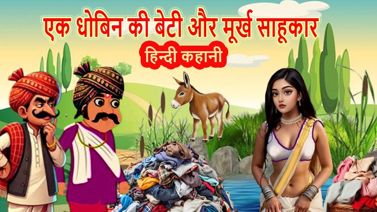 एक धोबिन की बेटी और मूर्ख साहूकार | cartoon story | moral story | hindi kahani | mann k voice