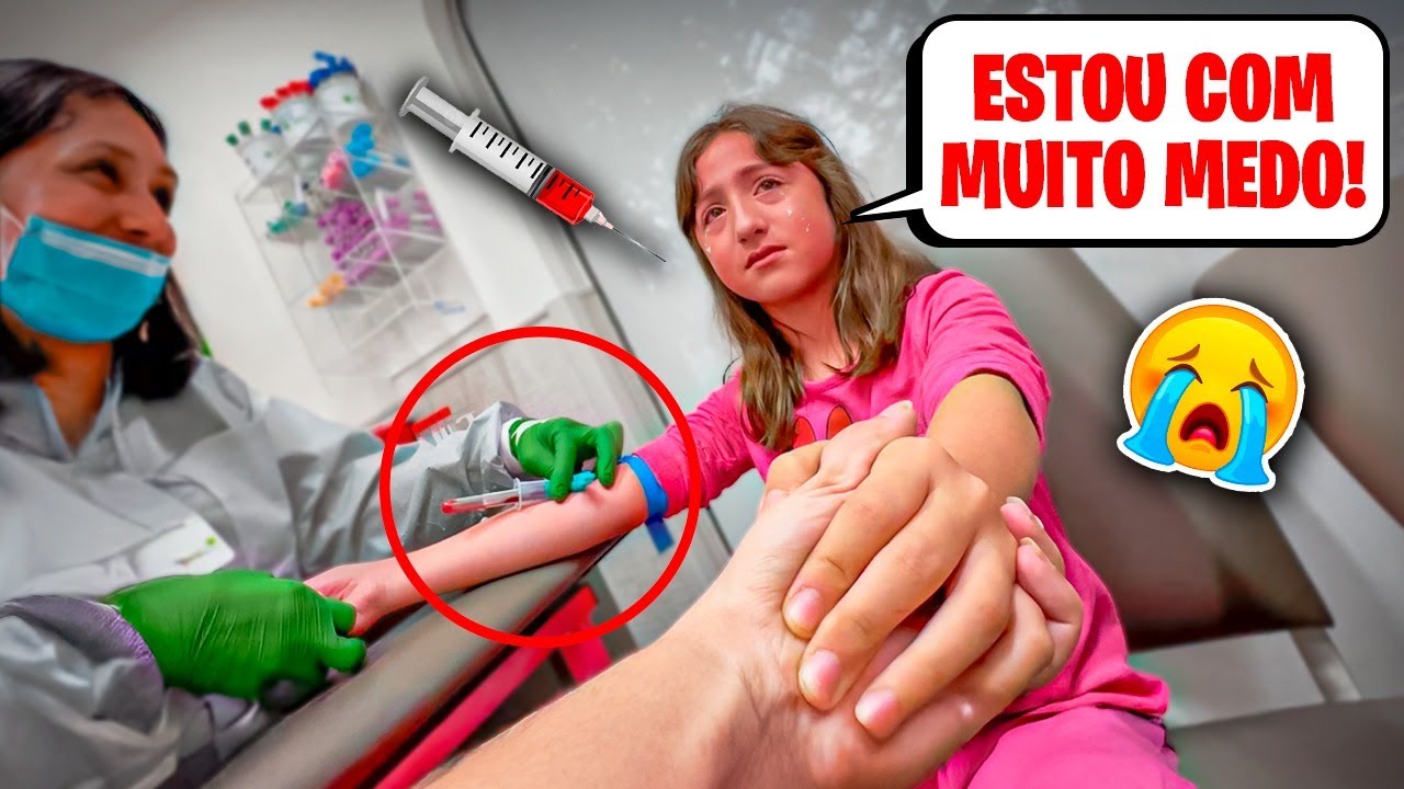 A SOPHIE CHOROU fazendo EXAME de SANGUE no MÉDICO! *Família toda com medo! Pai Também Vloga