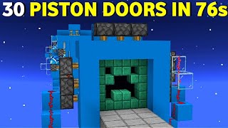 🦅 Minecraft Bedrock 1.20 | 30 Piston Doors In 76s!