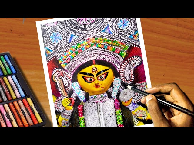 how to draw maa durga face pencil sketch for beginners step by step,how to  draw maa durga, - Yo… | Etsy art prints, Mandala design art, Art drawings  sketches simple