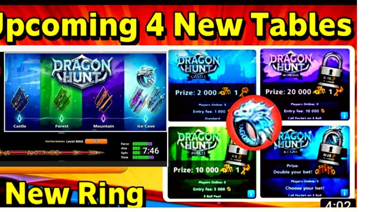 New Dragon Hunt Season RISE Of the Dragons, fist table game wine 5 🔑, 🐉 Hunt Castle  2022 in 8 BaLL.
