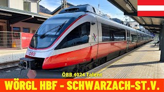 Cab Ride Wörgl  SchwarzachSankt Veit (SalzburgTyrol Railway, Austria) train driver's view in 4K