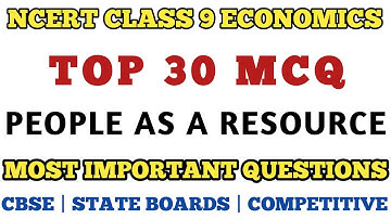 Best MCQ Class 9 People as Resource | Class 9 Economics Chapter 2 | mcq economics class 9 #mcqncert