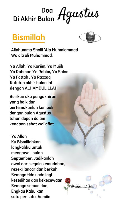 Doa akhir bulan Agustus