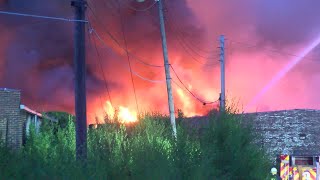 Fire sweeps Indiana warehouse complex hit by April blaze