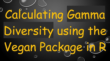 Calculating Gamma Diversity using the Vegan Package in R