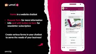 Forms in a website chatbot