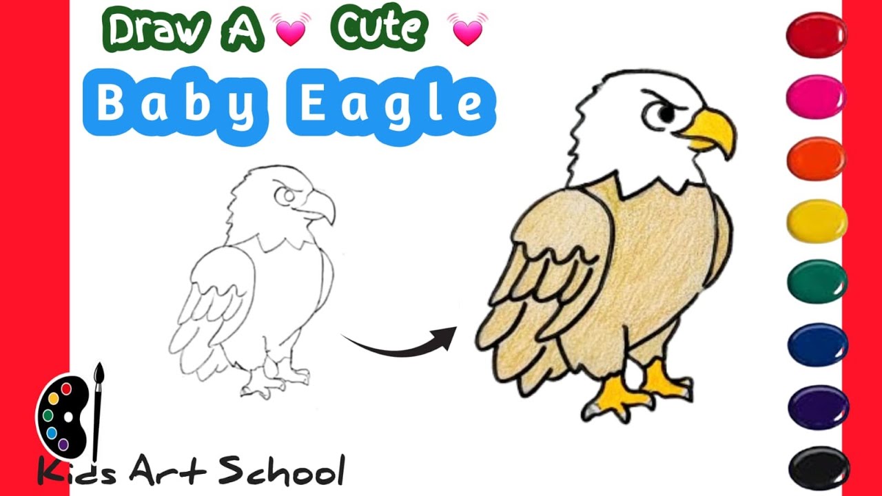 Cute Eagle Drawing| How to Draw Easy Baby Eagle| Bald Eagle Drawing|