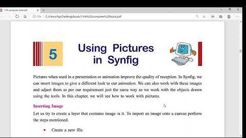 11th chap 5 | Topic - Using pictures in Synfig.