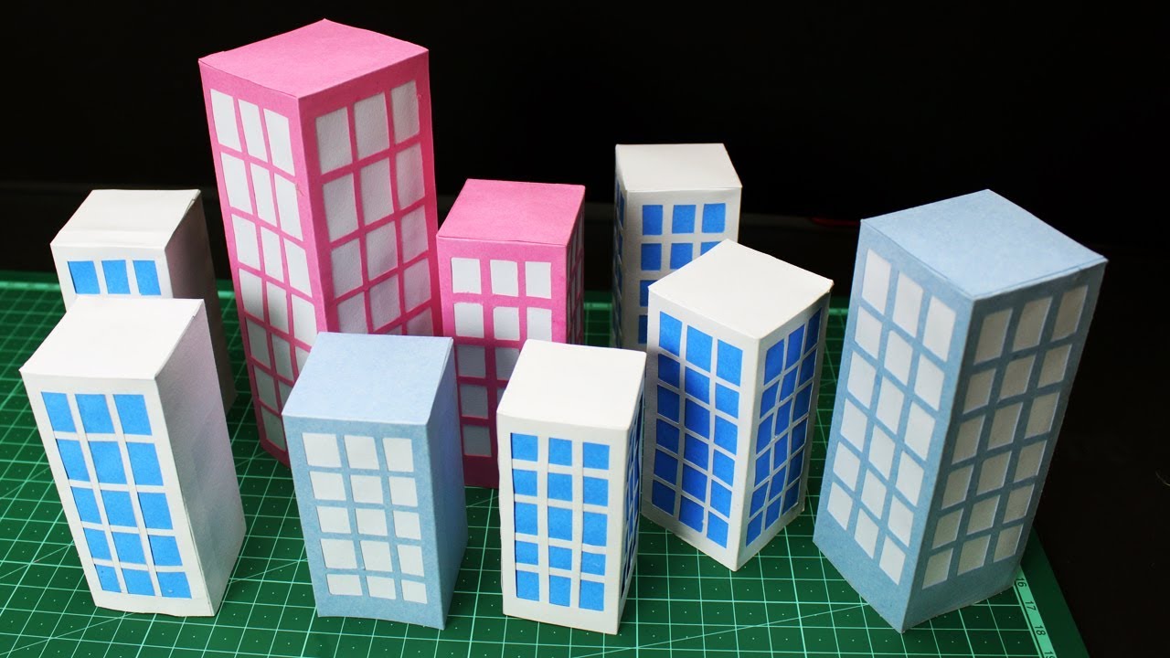 How to make Paper Building school project work YouTube