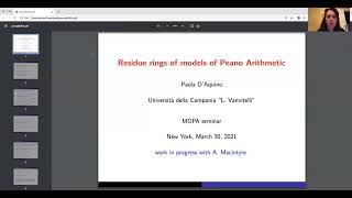Paola d'Aquino: Residue rings of models of Peano Arithmetic