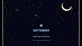 Created “20th September” in Python|  night sky, twinkling stars, moon, shooting stars @TA_tech767 Guide