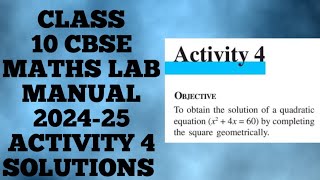 CLASS 10 MATHS LAB MANUAL ACTIVITY 4 2024-25 #tutelagebymehak