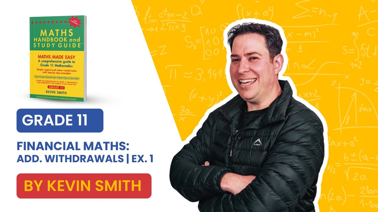 In the last Financial Maths example, Kevin shows how to solve questions involving changing interest rates, additional deposits, and withdrawals using a timeline as a support tool.

Work through the example with Kevin and learn how to structure your thinking clearly before calculating.

Perfect for Grade 11 exam preparation and revision: https://loom.ly/a8K0OK4