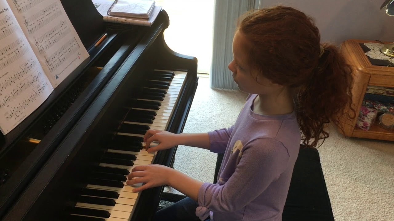 playing "The Clock Shop" at piano lesson YouTube