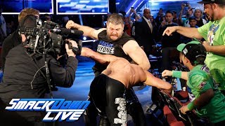 Kevin Owens & Sami Zayn Attack Dolph Ziggler And Baron Corbin Smackdown Live, Feb. 13, 2018