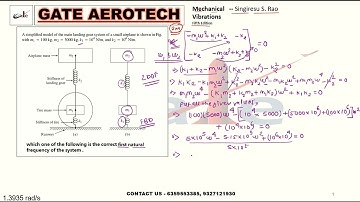 Vibration 2 DOF System | Aircraft Vibration Numerical | GATE AEROSPACE 2023 | #gateaerospacelectures