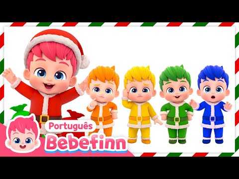 🌈 Aprenda Cores com Papai Noel Colorido Bebefinn!🎅 | Bebefinn em Português - Canções Infantis