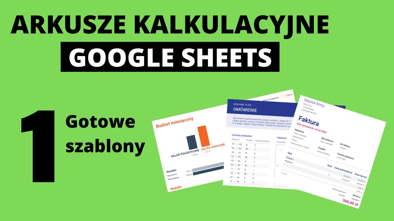 Darmowe, gotowe szablony kalkulacyjne! Arkusze kalkulacyjne Google #1 (Google Sheets)