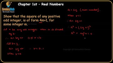 Show that the square of any positive odd integer is of form 4m + 1, for some integer m.