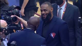 LeBron James and Michael Jordan share a moment