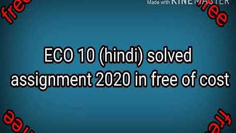ECO 10 (hindi) solved assignment