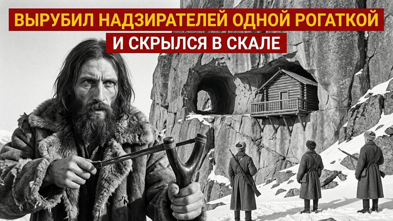 РАЗНЕС КОНВОЙ РОГАТКОЙ: и построил себе крепость в скале