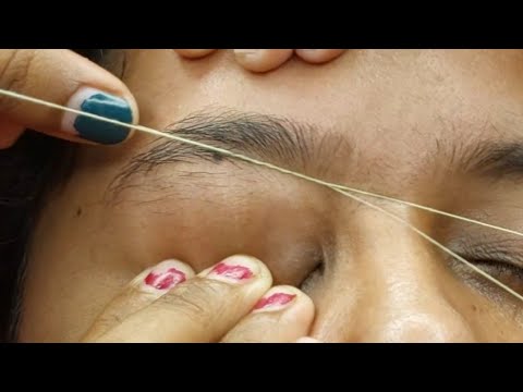 Arch shape eyebrow threading step by step ||