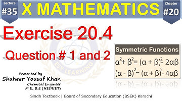 Exercise 20.4 Q1, 2 || Chapter 20 || Class 10 Maths || Lecture 35 || by ykSir