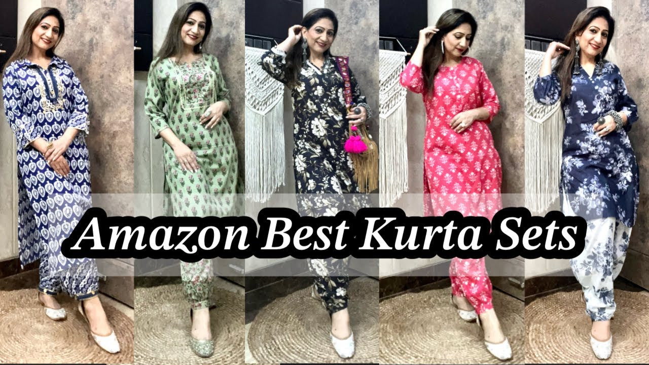 Buy Preeson Women's Pure Cotton Floral Printed Kurti and Pant with  Embroidery Work (Medium) Multicolour at Amazon.in
