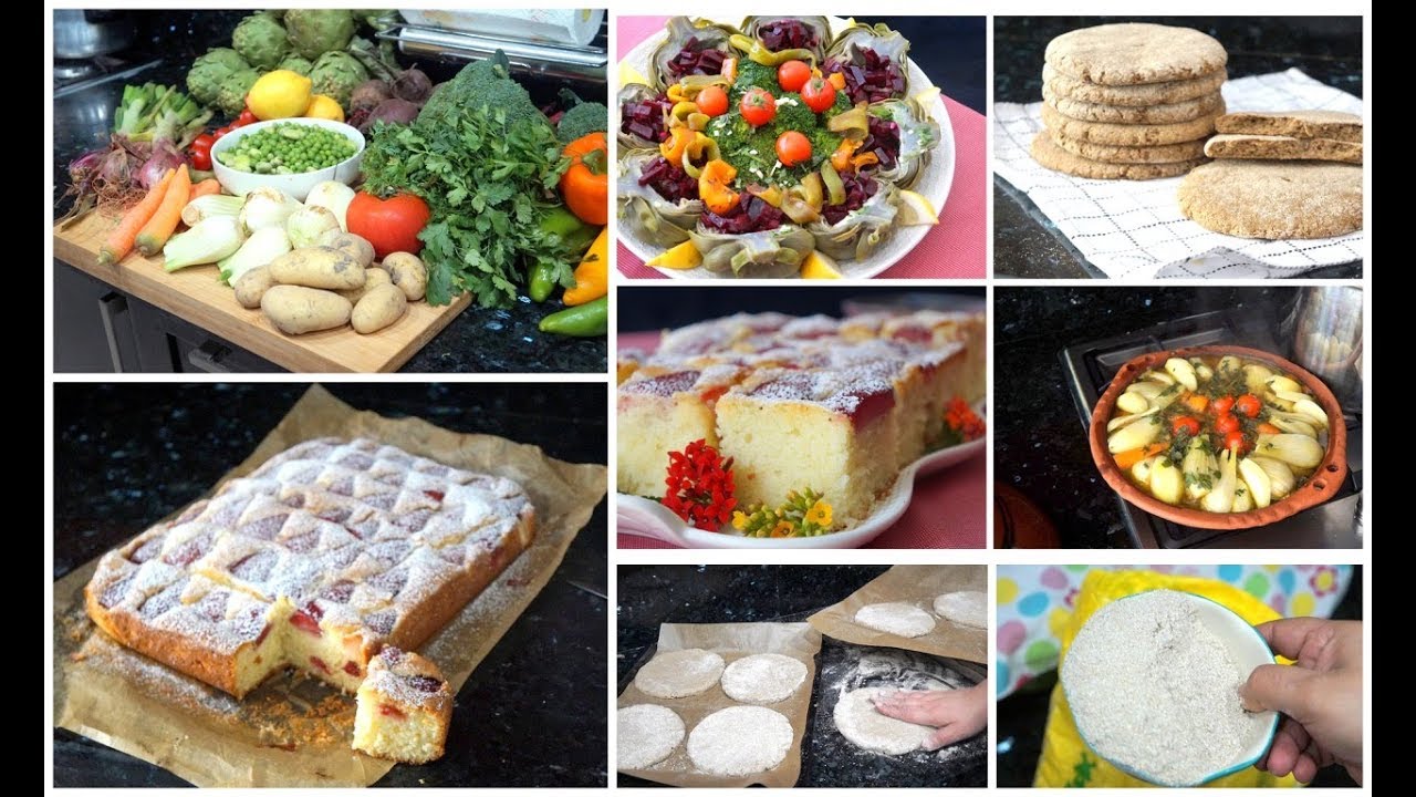 خيرات بلادي : كيك الفريز خبز الشعير سلطة خضر مشكلة و طاجين بدون لحم