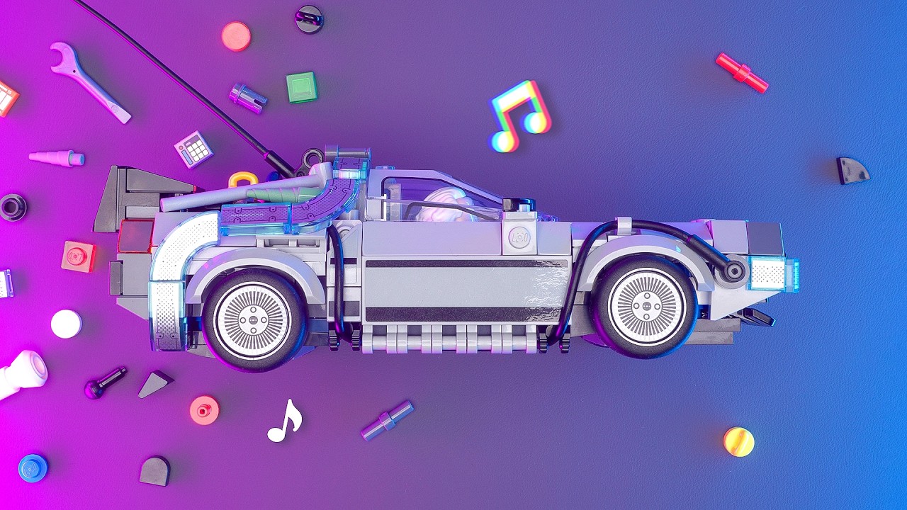♪Build:Time Machine from Back to the Future｜LEGO｜Satisfying beat building｜Speed build｜Music ASMR