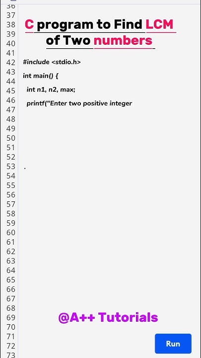 C program to Find LCM #clanguage #coding #shorts - YouTube