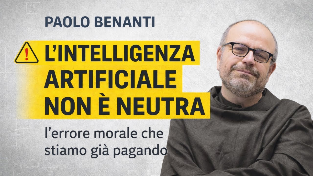 Paolo Benanti – L’INTELLIGENZA ARTIFICIALE NON È NEUTRA: l’errore morale che stiamo già pagando