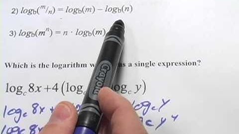 Using Properties of Logarithms to Rewrite Expressions