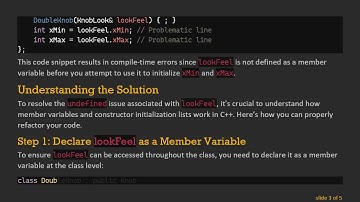 Resolving lookFeel Undefined Errors in C+ +  Class Constructors